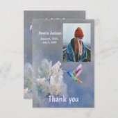 Dank u Bedankt Hummingbird White Flowers (Voorkant / Achterkant)