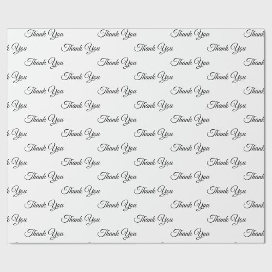 Dank u, Bedankt klassiek elegant zwart-wit Gift Cadeaupapier (Vlak)