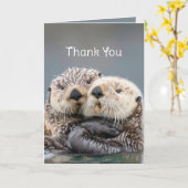Dank u Bedankt liefde knuffels Schattigee otters Kaart (Gele Bloem)