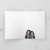 Dank u Bedankt Schattige Knuffelen Pinguïn Vogels Kaart (Binnen)