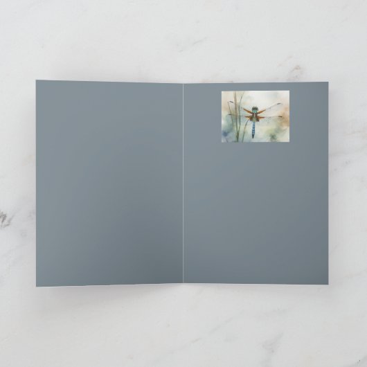 Dank u Bedankt Waterverf Dragonfly Art Kaart (Binnen)