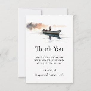 Dank u begrafenis Kaarten, Gevist boot notitie Kaa Bedankkaart