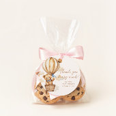 Dank u Beige Hete Luchtballon Teddy Bear Bedankjes Labels