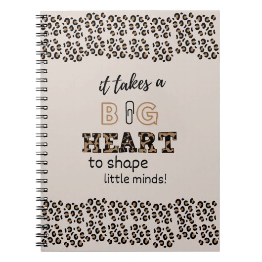 Dank u Beste Leraar Aangepaste Citaten Leopard Pri Notitieboek (Voorkant)