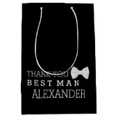 Dank u beste man met witte boog Stropdas personali Medium Cadeauzakje (Voorkant)