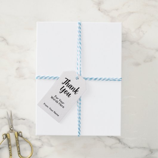 Dank u bewerkbare Gift Label Minimalist Cadeaulabel (Met Touw)