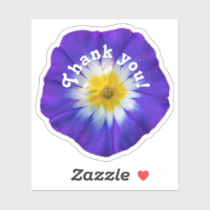 Dank u blauw bloem paarse bloesem sticker