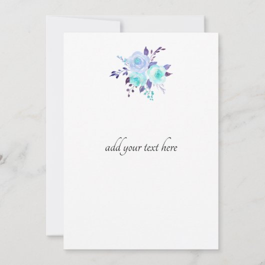 Dank u Blauw Boeket Viool Bedankkaart (Achterkant)