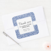 Dank u: Blauw/wit 70th Birthday Number Pattern Vierkante Sticker (Envelop)