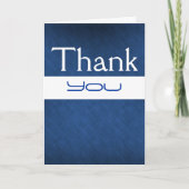 "dank u" blauw wit verjaardagshuwelijk bedankkaart (Voorkant)