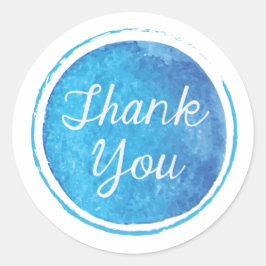 Dank u Blauwe Ronde Sticker
