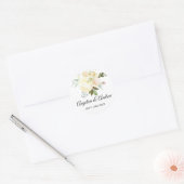 Dank u Bloemen Blush Roze Ivoor Bruiloft Ronde Sticker (Envelop)