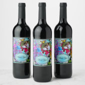 Dank u Bloemen & Vlinders PV01 Wijn Etiket (Flessen)