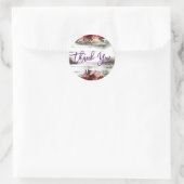 Dank u bloemenrustiek land ronde sticker (Tas)