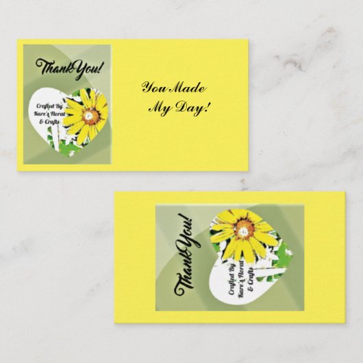  DANK U - BLOEMIST KAART (Voorkant / Achterkant)