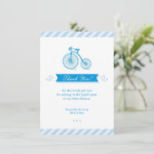 Dank u Blue Baby shower Kaart (Staand voorkant)