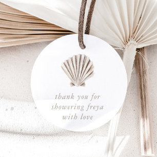 Dank u Boho Beach Shell Baby shower Bedankjes Labels