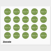 Dank u Bos Groene Effen Kleur Vlakte Ronde Sticker (Vel)
