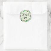 Dank u botanisch groen eucalyptus rustiek ronde sticker (Tas)