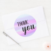 Dank u Bouncy Brush Lettering Waterverf Wash Ronde Sticker (Envelop)