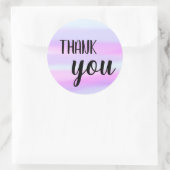 Dank u Bouncy Brush Lettering Waterverf Wash Ronde Sticker (Tas)