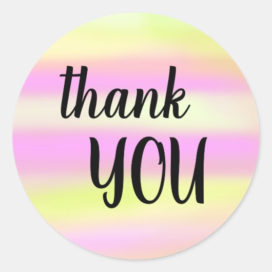 Dank u Bouncy Brush Lettering Waterverf Wash Ronde Sticker (Voorkant)