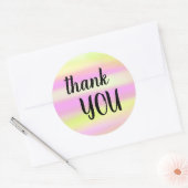 Dank u Bouncy Brush Lettering Waterverf Wash Ronde Sticker (Envelop)