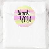 Dank u Bouncy Brush Lettering Waterverf Wash Ronde Sticker (Tas)