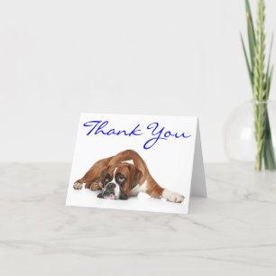 Dank u Boxer Puppy Hondenbriefkaart Bedankkaart