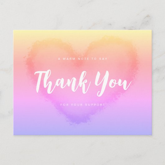 Dank u Briefkaart liefde verloop Waterverf stijl (Voorkant)