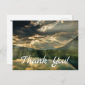 Dank u briefkaart. Sky, bergen, bomen, meer. Briefkaart (Voorkant / Achterkant)