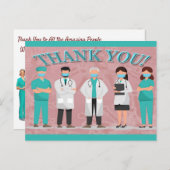 Dank u Briefkaart voor het ziekenhuispersoneel (Voorkant / Achterkant)