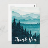 Dank u briefkaart, water kleur berglandschap briefkaart (Voorkant / Achterkant)