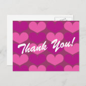 Dank u briefkaarten met hart print (Voorkant / Achterkant)