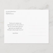 Dank u Briefkaarten voor huwelijksgasten en cadeau (Achterkant)