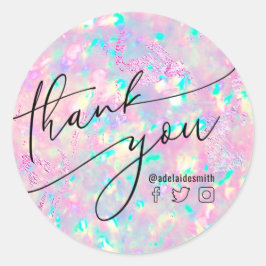 Dank u briljante opal classic ronde sticker