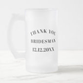 Dank u bruidsman bruiloft bier glas matglas bierpul (Links)