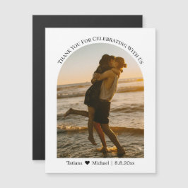 Dank u bruiloft boog foto magneet