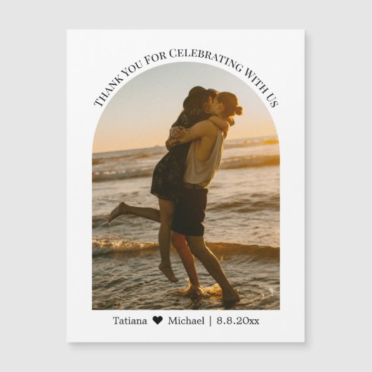 Dank u bruiloft boog foto magneet (Voorkant)