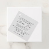 Dank u bruiloft gunst label met bericht (In situ)