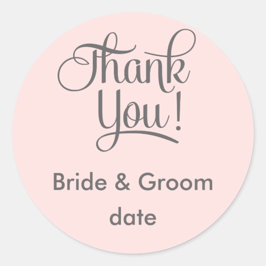 Dank u bruiloft gunst sticker (Voorkant)