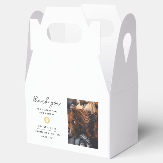 Dank u bruiloft huisdier thema foto poot afdrukken bedankdoosjes (Geopend)
