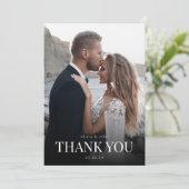 Dank u bruiloft Kaart met foto (Staand voorkant)