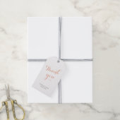 Dank u bruiloft kalligrafie script koraal grijs cadeaulabel (Met Touw)
