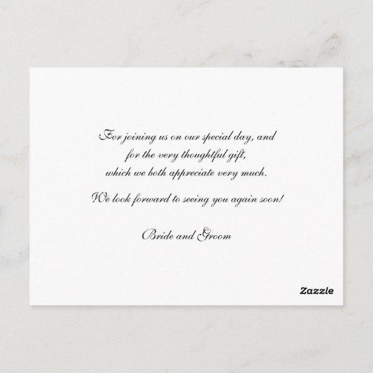 Dank u bruiloft sjabloon briefkaart (Achterkant)