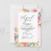 Dank u bruiloft Zomer Bloemen Verloving Bedankkaart (Voorkant)
