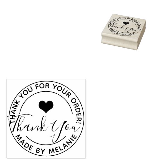 Dank u Business Logo Elegant Script Custom Rubberstempel (Gestempeld)