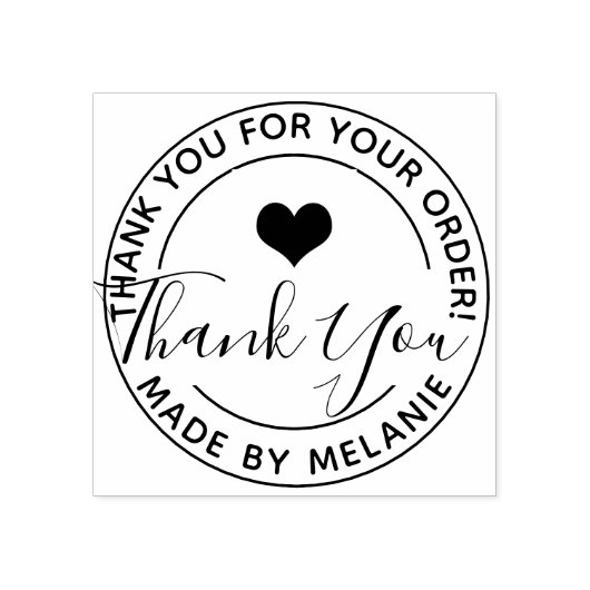 Dank u Business Logo Elegant Script Custom Rubberstempel (Afrduk)
