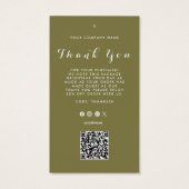 Dank u Business Logo QR Code Label Hang Label Visitekaartje (Achterkant)