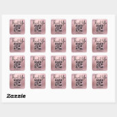 Dank u Business QR Code Pink Metallic Glitters Vierkante Sticker (Vel)